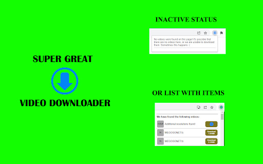 Super Great Video Downloader  from Chrome web store to be run with OffiDocs Chromium online