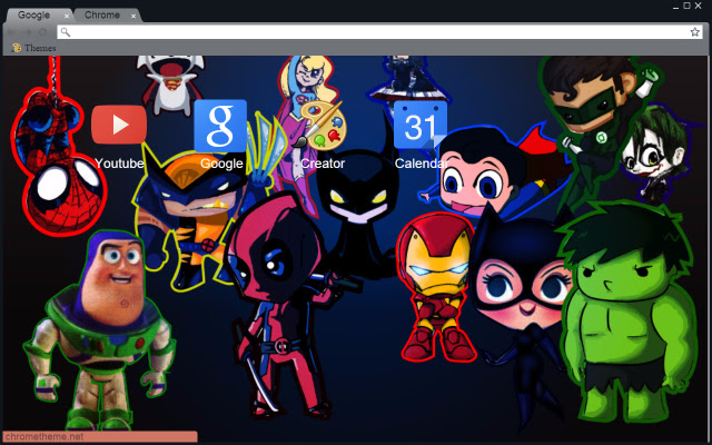 super heros theme  from Chrome web store to be run with OffiDocs Chromium online