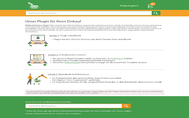supermaerkte online.de Extension  from Chrome web store to be run with OffiDocs Chromium online