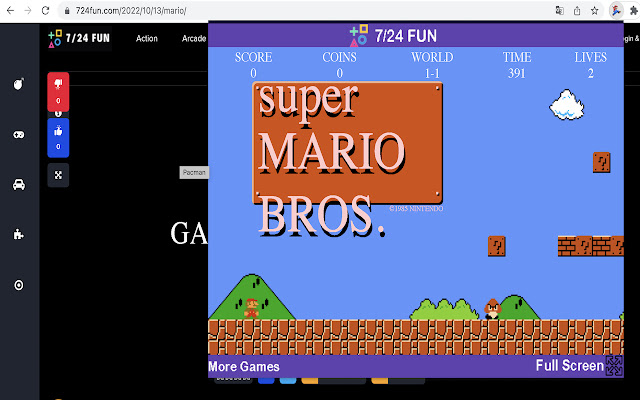 Super Mario Game Html5 Игра из интернет-магазина Chrome будет работать с OffiDocs Chromium online