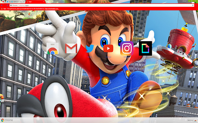 Super Mario Odyssey | Mario  Cappy 1600X900  from Chrome web store to be run with OffiDocs Chromium online