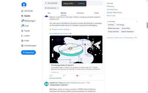 Superpowers for Bluesky  from Chrome web store to be run with OffiDocs Chromium online
