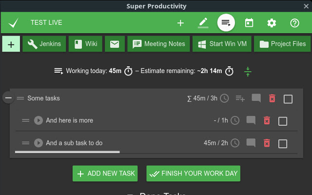 Super Productivity  from Chrome web store to be run with OffiDocs Chromium online