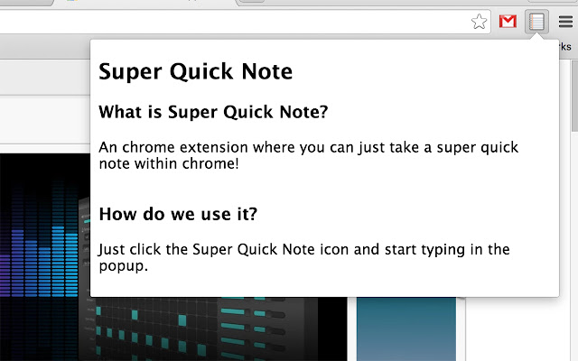 Super Quick Note  from Chrome web store to be run with OffiDocs Chromium online