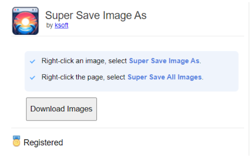Super Save Image As  from Chrome web store to be run with OffiDocs Chromium online