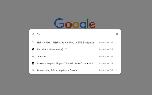 Super Tab Switcher  from Chrome web store to be run with OffiDocs Chromium online