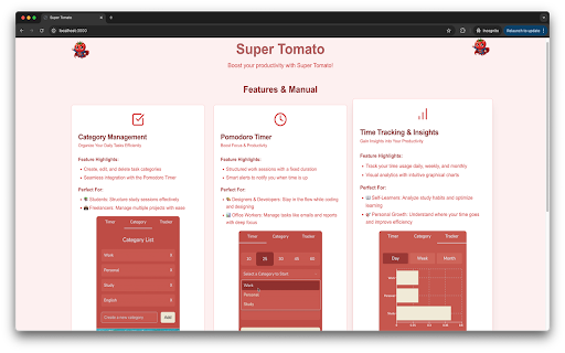 Super Tomato  from Chrome web store to be run with OffiDocs Chromium online