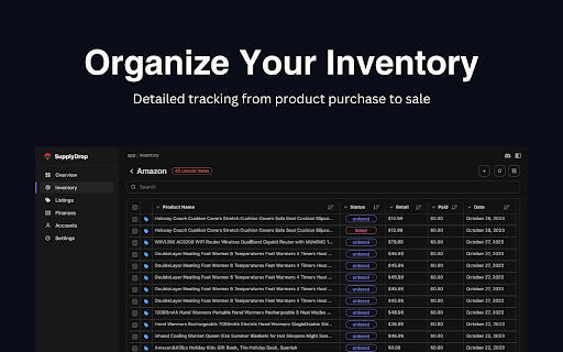 SupplyDrop  from Chrome web store to be run with OffiDocs Chromium online