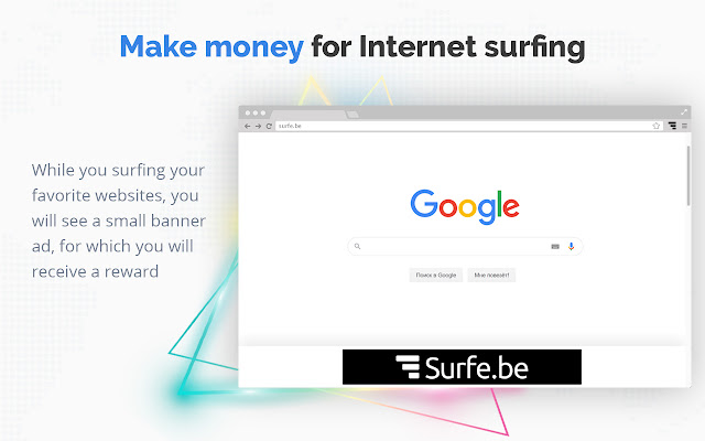 Surfe.be — the extension with which you earn  from Chrome web store to be run with OffiDocs Chromium online