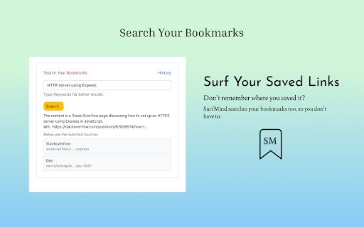 SurfMind Smarter Browsing  from Chrome web store to be run with OffiDocs Chromium online
