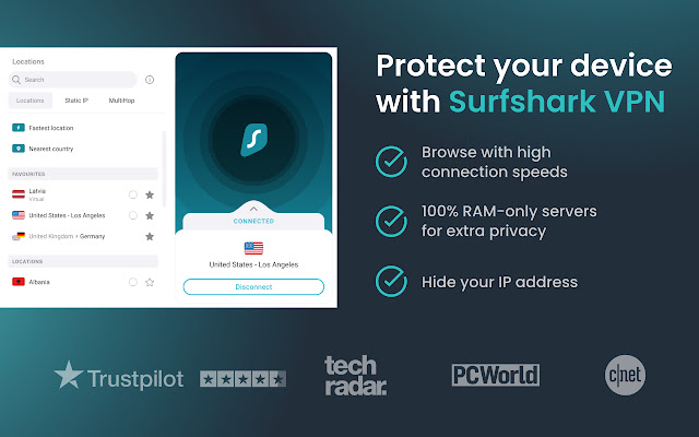Surfshark VPN Extension  from Chrome web store to be run with OffiDocs Chromium online