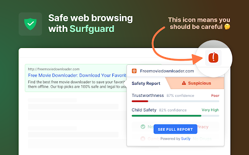 Sur.ly Surfguard  from Chrome web store to be run with OffiDocs Chromium online