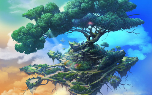 Surreal Floating Islands  from Chrome web store to be run with OffiDocs Chromium online