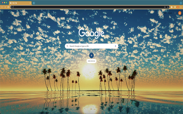 Surreal Palm Tree Sunrise Theme  from Chrome web store to be run with OffiDocs Chromium online