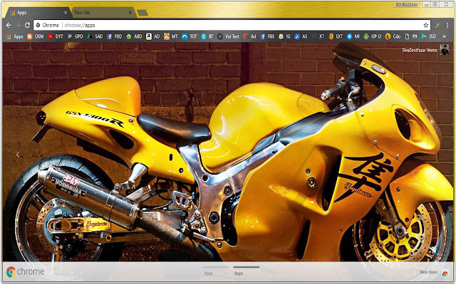 El héroe Suzuki Hayabusa Yellow Racing de la tienda web de Chrome se ejecutará con OffiDocs Chromium en línea