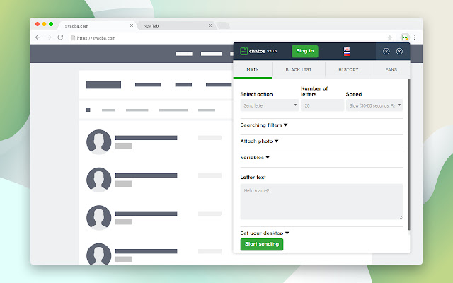 Svadba ChatOS mail sender  from Chrome web store to be run with OffiDocs Chromium online