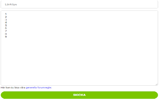 Svenskafans textruta  from Chrome web store to be run with OffiDocs Chromium online