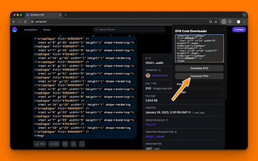 SVG Code Downloader  from Chrome web store to be run with OffiDocs Chromium online