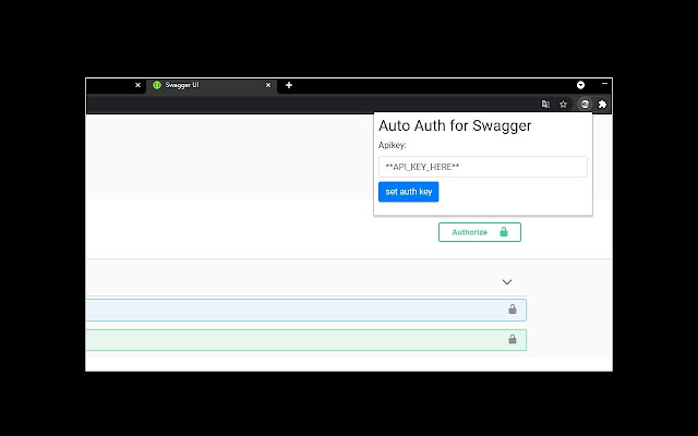 Swagger Auto Auth  from Chrome web store to be run with OffiDocs Chromium online