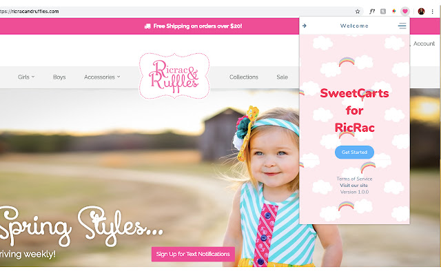 SweetCarts for RicRac  from Chrome web store to be run with OffiDocs Chromium online