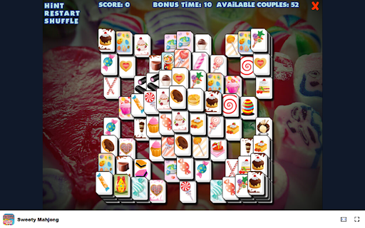 Sweety Mahjong Match tiles featuring delicious sweets!  from Chrome web store to be run with OffiDocs Chromium online
