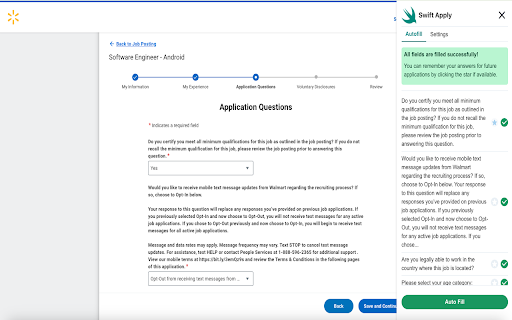 SwiftApply – AI Job Application Autofill  from Chrome web store to be run with OffiDocs Chromium online