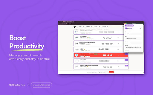 SwiftCareer  from Chrome web store to be run with OffiDocs Chromium online