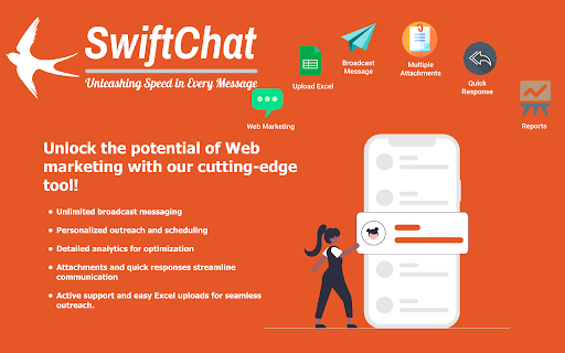 SwiftChat Web Message Sender  from Chrome web store to be run with OffiDocs Chromium online