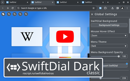 SwiftDial Dark Classic  from Chrome web store to be run with OffiDocs Chromium online