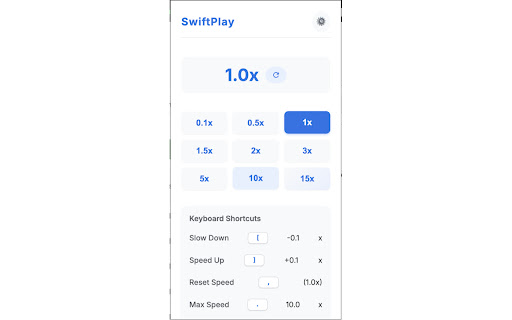 SwiftPlay Video Speed Controller  from Chrome web store to be run with OffiDocs Chromium online