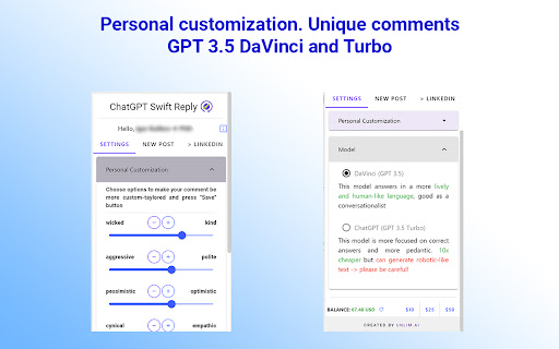 Swift Reply ChatGPT for LinkedIn: replies +  from Chrome web store to be run with OffiDocs Chromium online