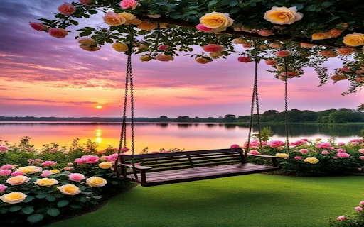 Swing by the lake wallpaper  from Chrome web store to be run with OffiDocs Chromium online