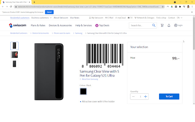 Swisscom Product EAN  from Chrome web store to be run with OffiDocs Chromium online