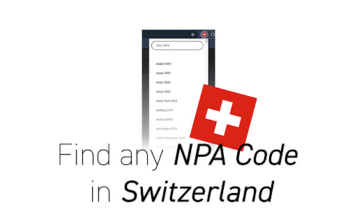 Swiss NPA List  from Chrome web store to be run with OffiDocs Chromium online