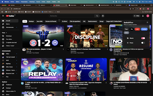 SwitchFlow  from Chrome web store to be run with OffiDocs Chromium online