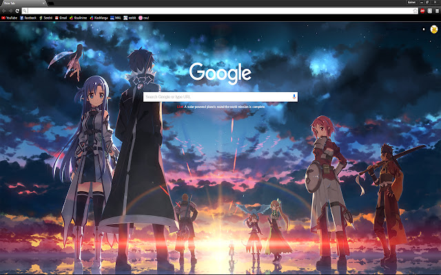 Sword Art Online Sunset Theme  from Chrome web store to be run with OffiDocs Chromium online