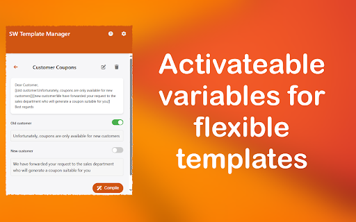 SW Template Manager  from Chrome web store to be run with OffiDocs Chromium online