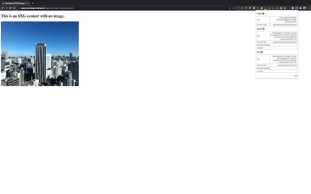 SXG Validator  from Chrome web store to be run with OffiDocs Chromium online