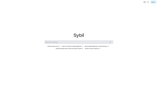 Sybil Search  from Chrome web store to be run with OffiDocs Chromium online
