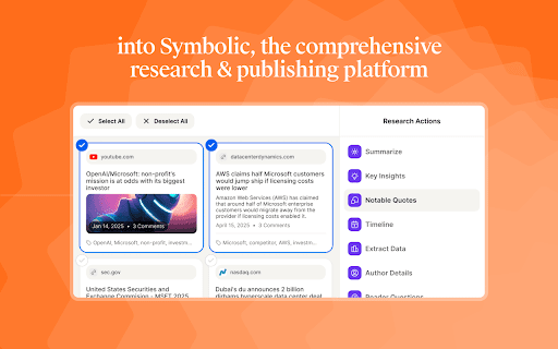 Symbolic AI Link Importer  from Chrome web store to be run with OffiDocs Chromium online