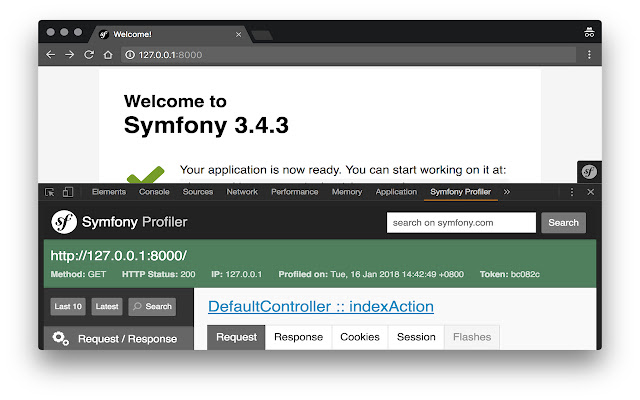 Symfony Profiler  from Chrome web store to be run with OffiDocs Chromium online