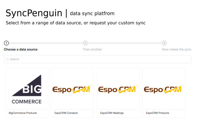 Sync CRM, ERP, eCommerce data SyncPenguin  from Chrome web store to be run with OffiDocs Chromium online