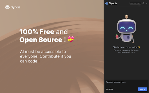 Syncia Power of ChatGPT on any website  from Chrome web store to be run with OffiDocs Chromium online