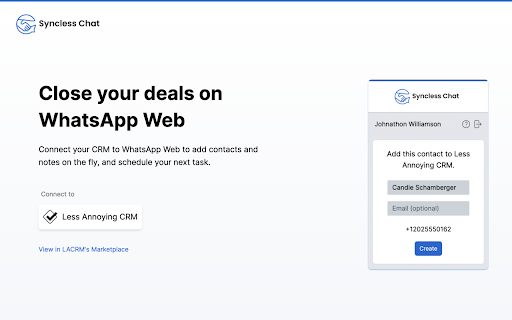 Syncless Chat  from Chrome web store to be run with OffiDocs Chromium online