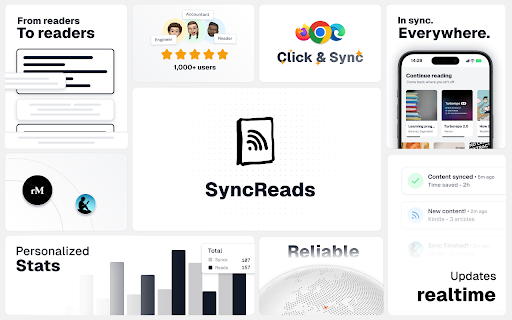 SyncReads one place for your web  from Chrome web store to be run with OffiDocs Chromium online