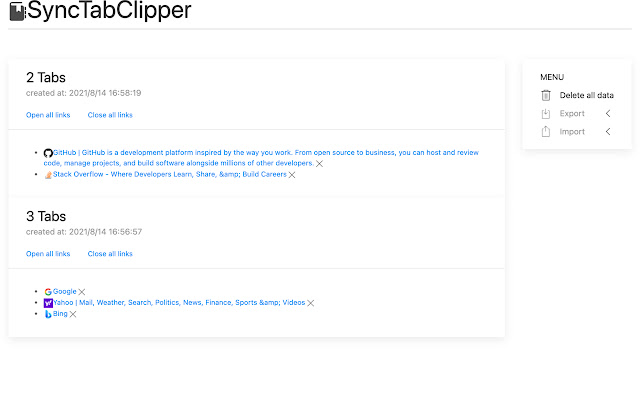 SyncTabClipper  from Chrome web store to be run with OffiDocs Chromium online