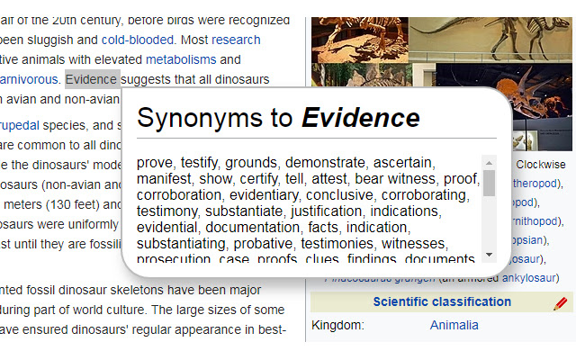 Synonyms  from Chrome web store to be run with OffiDocs Chromium online