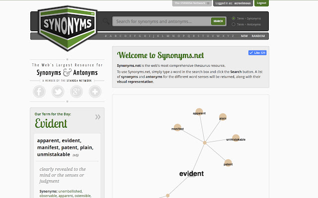 Synonyms.com  from Chrome web store to be run with OffiDocs Chromium online