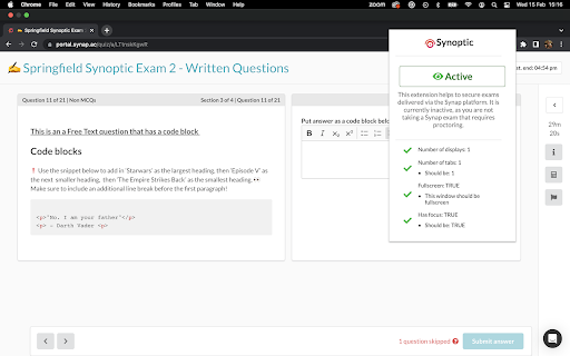 Synoptic  from Chrome web store to be run with OffiDocs Chromium online