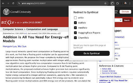 Synthical  from Chrome web store to be run with OffiDocs Chromium online